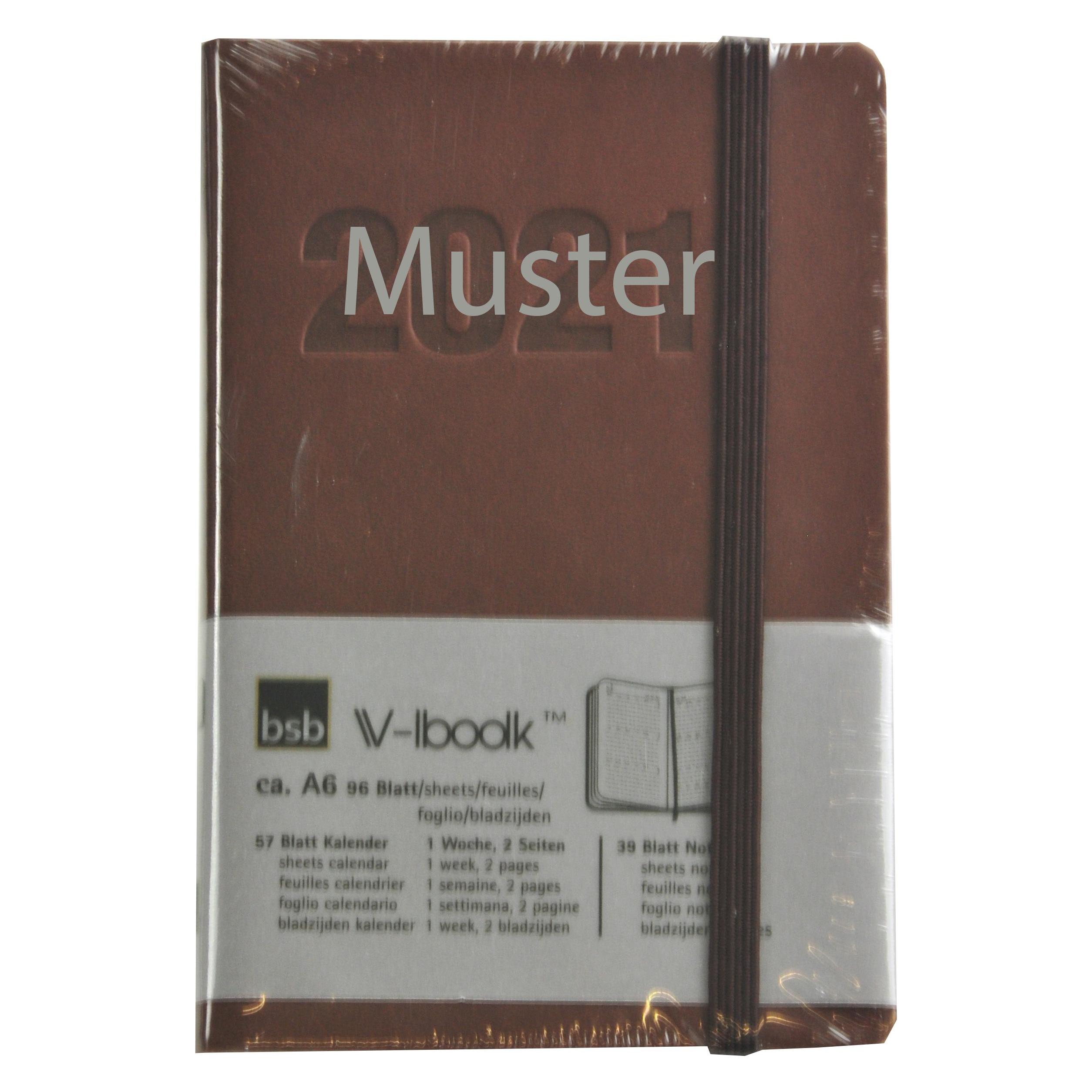 BSB-Obpacher Buchkalender A6 Kunstleder braun (A6, 1 Woche / 2 Seiten) (02-0132)