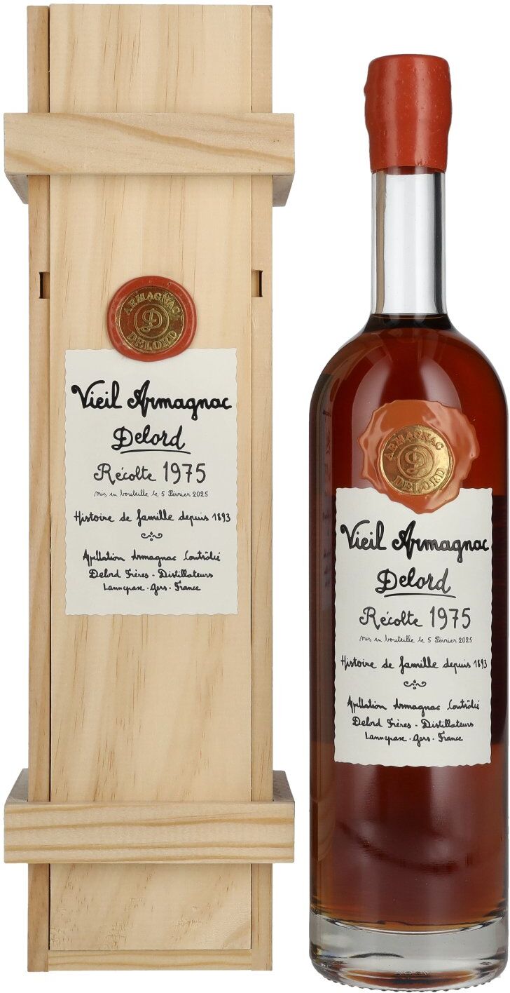 Vieil Armagnac Delord Vintage Récolte 1975 40% Vol. 0,7l in Holzkiste
