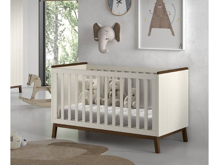 Lit bébé convertible Sezane 60 x 120cm Blanc/Beige