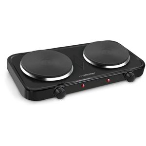esperanza Kochplatte EKH010K, Doppelkochplatte, schwarz, 2000 Watt