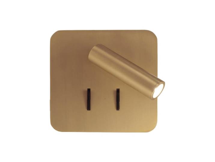 Applique led tête de lit carré doré