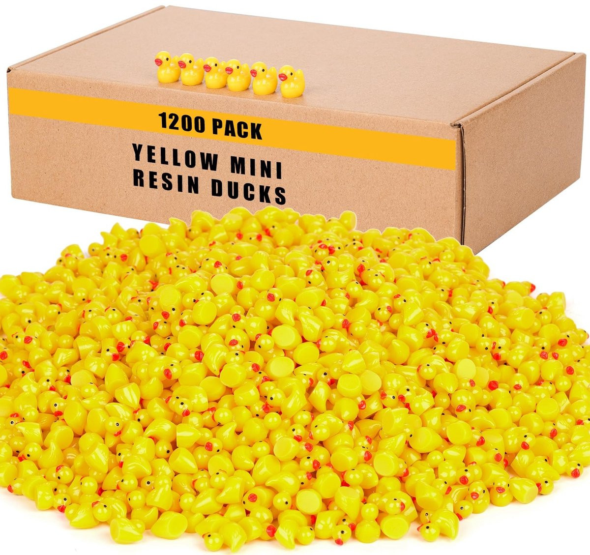 Dailygoods Mini Gele Eendjes - 1200 stuks - Hars Decoratie