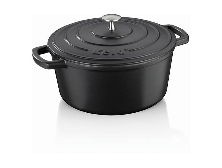 Bräter KELA Bräter rund 26 cm , schwarz, H:12cm Ø:26cm, Töpfe, Bräter