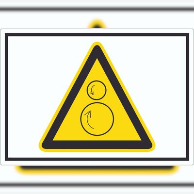 HB-Druck Achtung Gegenläufige Rollen Symbol Aufkleber A1 (594x841mm)