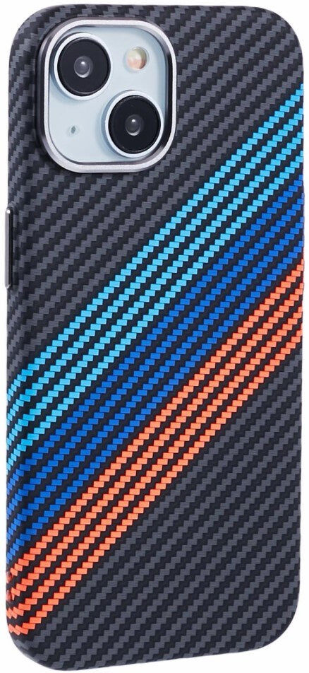 iPhone 14 - EIDERWOOD Mønstret Carbon Cover - MagSafe Kompatibel - Colorful Stripes