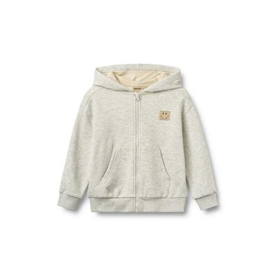 Sweater WHEAT "WHEAT Sweatshirt L/S Zip", Jungen, Gr. 98, beige (light melange grau), 98% Baumwolle (Bio), 2% Viskose, unifarben, Rundhals, Sweatshirts Sweater