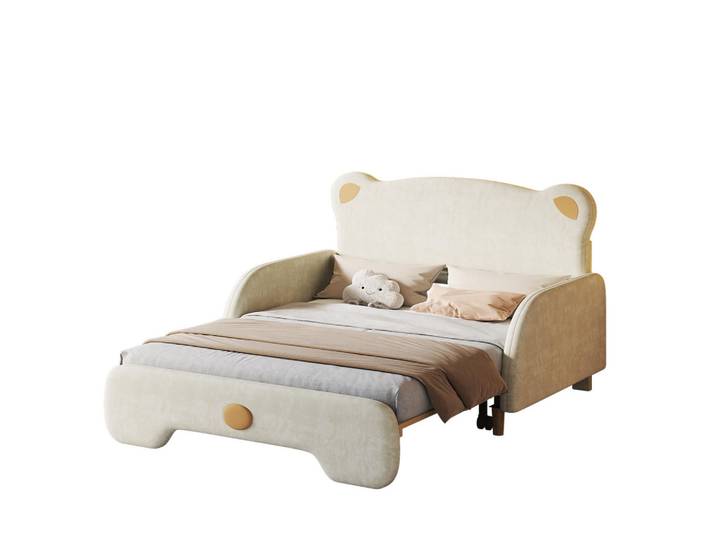 Komhtom Kinderbett 140x105cm&140x200cm mit Holzlatten, Beige, Mode, 140x200 cm, Babymöbel & Kindermöbel, Kinderzimmer & Jugendzimmer, Kinderbetten