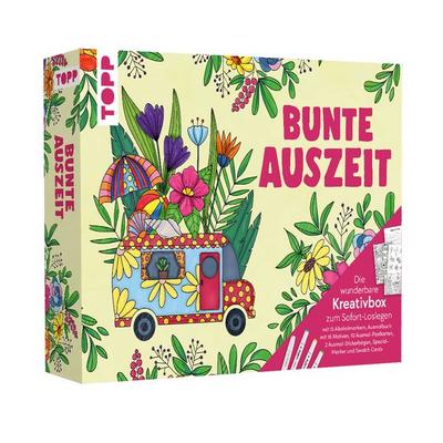 Bunte Auszeit – Die wunderbare Kreativbox. Ausmalset mit Markern