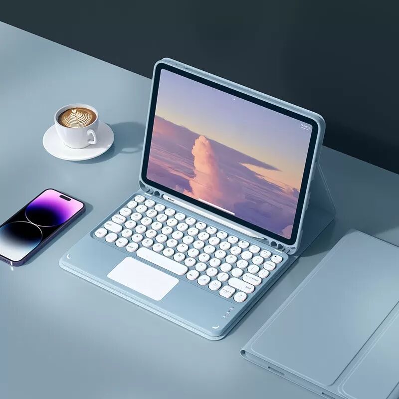 INF Bluetooth-Tastaturhülle für Samsung Galaxy Tab S9+ Blau