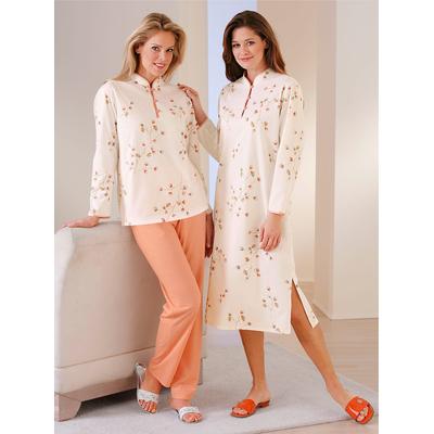 Schlafanzug WÄSCHEPUR, Damen, Gr. 40/42, rot (apricot), 100% Baumwolle, Homewear-Sets Schlafanzug