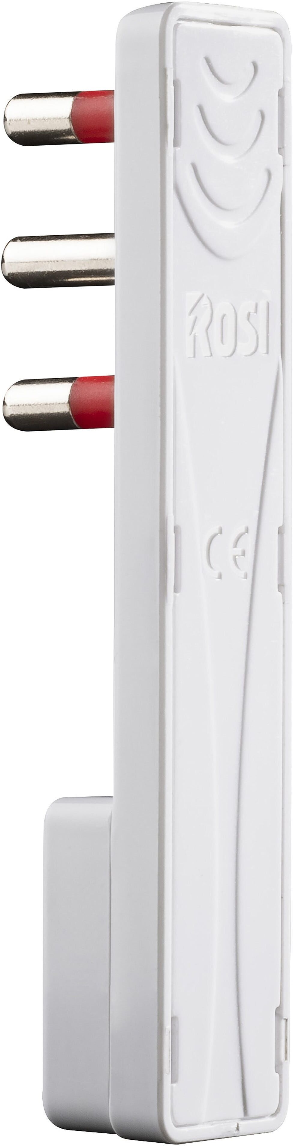 Rosi SPINA PIATTA MOBILE  90° 2P+T 16A 250V ULTRAPIATTA COLORE BIANCO