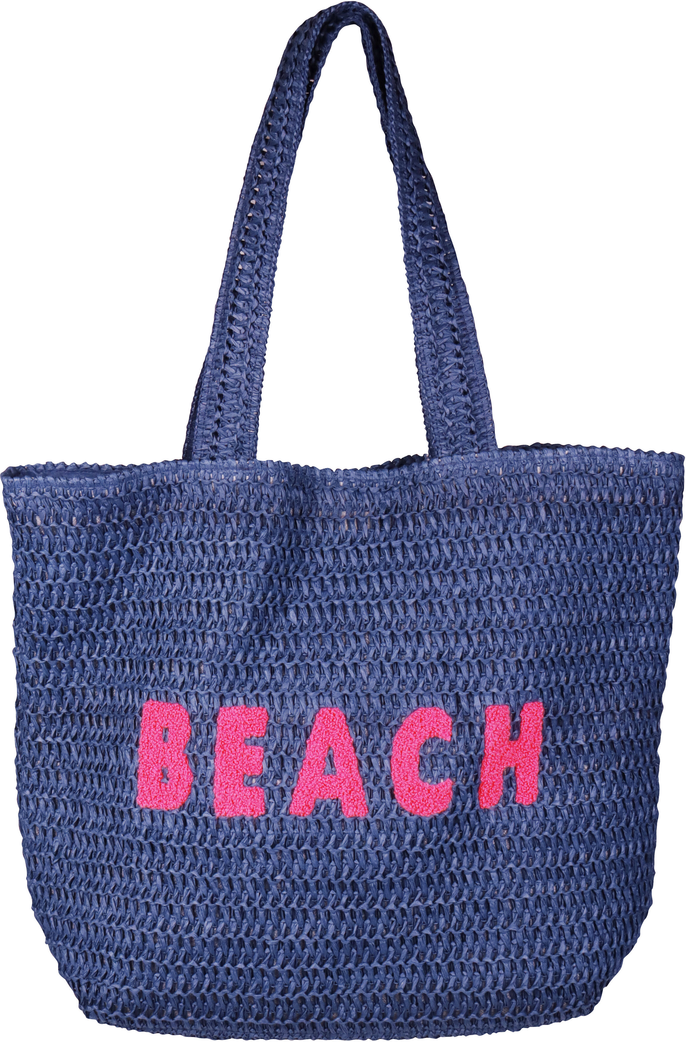 Strandtasche CAPELLI NEW YORK, Damen, Gr. B/H/T: 39cm, blau (navy, pink), Obermaterial: 100% Papier, Taschen Strandtasche navy, pink B/H/T: 39cm