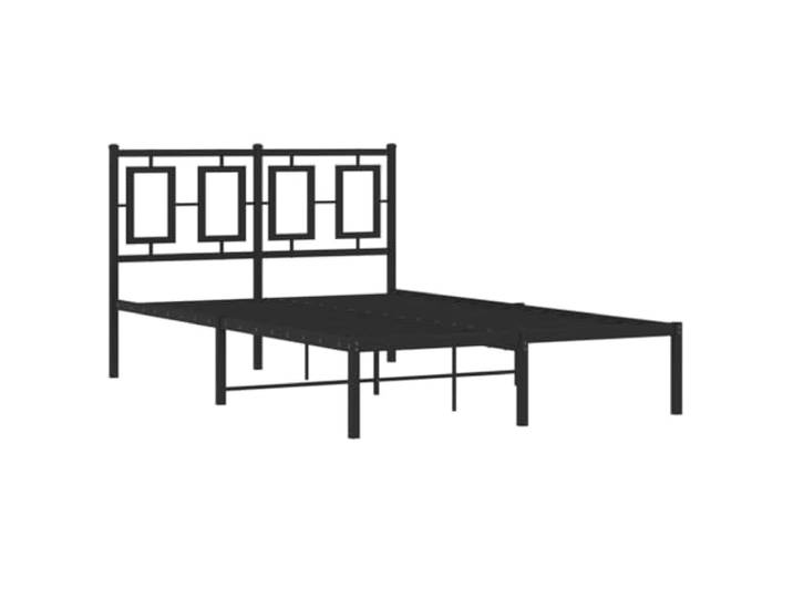 KTHLBRH Bettgestell aus Stahl, schwarz, 120 x 200 cm Bettgestell mit Kopfteil, Lattenrost, 26 cm tiefer Lattenrost, stabile Ausführung