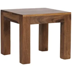 KADIMA DESIGN Couchtisch Massivholz Sheesham 45x40x45 cm Wohnzimmertisch braun Beistelltisch Naturorodukt Wohnzimmermöbel Unikat modern Massivholzmöbel