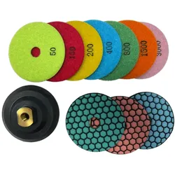 100 mm Trocken-Polierscheiben / Körnung 50 - 3000 - Aufnahmeteller M 14 mit Klettverschluss