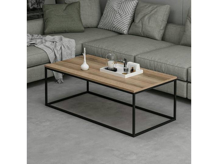 Table basse rectangulaire minimaliste effet noyer JENA