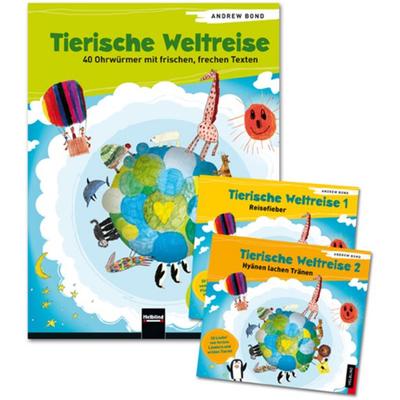 Tierische Weltreise, Paket (Buch und 2 Lieder-CDs), Set von Andrew Bond, Helbling, 978-3-85061-980-6