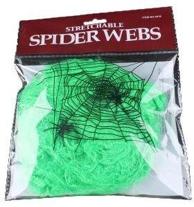 Uplift Treasures Stretchy White Spider Web Halloween Decoration Cobweb Party Prop green