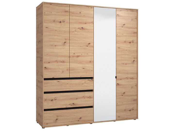 Drehtürenschrank TOFINO artisan eiche 4 Türen 3 Schubladen