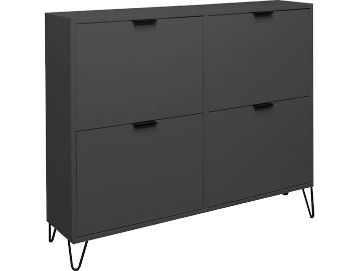 Schuhschrank MÄUSBACHER Bonnie , schwarz (anthrazit matt), B:120cm H:99cm T:25cm, Holzwerkstoff, Schränke, Schuhschrank, Schuhschrank mit Drahtgestell