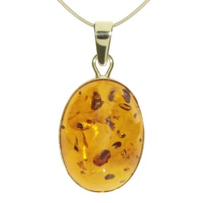 Kette mit Anhänger OSTSEE-SCHMUCK "Ostsee-Schmuck Kette mit Anhänger Classic 18x13" Gr. 45, gold, Halsketten, Damen, 45cm, Gelbgold 333, L: 42