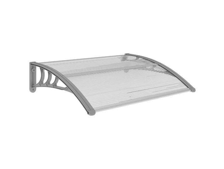 Outsunny Vordach-Für-Haustür Polycarbonat Silber, Silberfarben, Kunststoff, 75x23x100 cm, Sonnenschutz