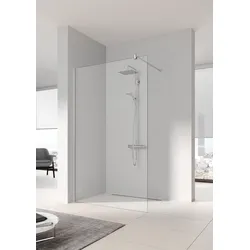 Kermi Duschdesign Walk-In-Duschkabine mit schlankem Wandprofil „MENA“ Glas SR Opaco, Profile Silber Hochglanz, BV: 1200 - 1200 mm H: 2000 mm