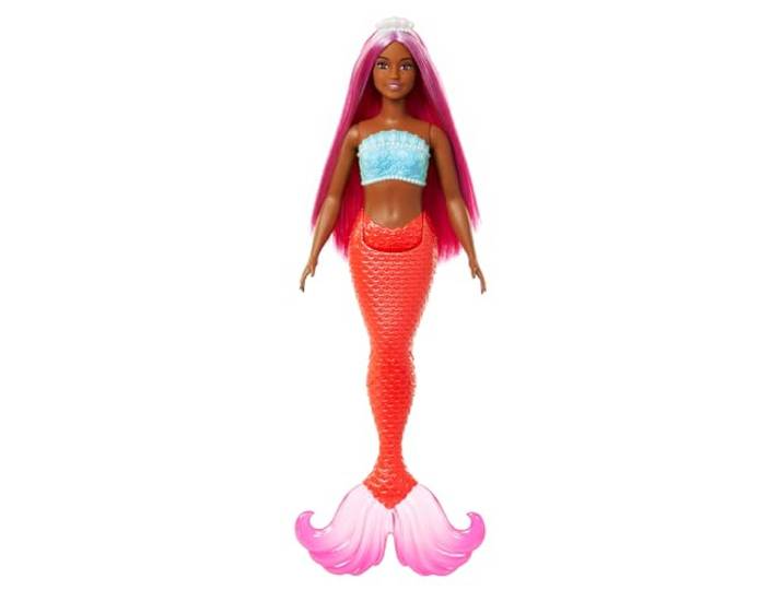 Barbie Zeemeerminpop met magentakleurig fantasiehaar en accessoires