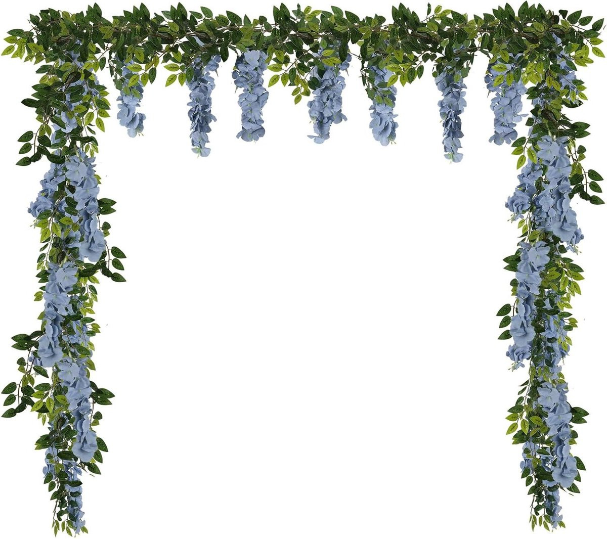 Blauweregen Kunstbloemen Slinger Wisteria Decoratie Stoffig Blauw - 3,6 Meter