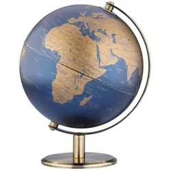 Tischglobus „Lunar“ – Design-Globus 20 cm mit Metallfuß gold/dunkelblau