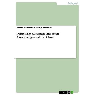 Depressive Störungen und deren Auswirkungen auf die Schule, Taschenbuch von Maria Schmidt,Antje Wettzel, GRIN, 978-3-668-20996-1