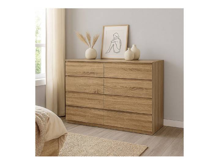 HTI-Living Kommode Moderne Kommode mit 8 grifflosen Schubladen Sonoma (Stück, 1 St., 1 Kommode ohne Dekoration), Sideboard