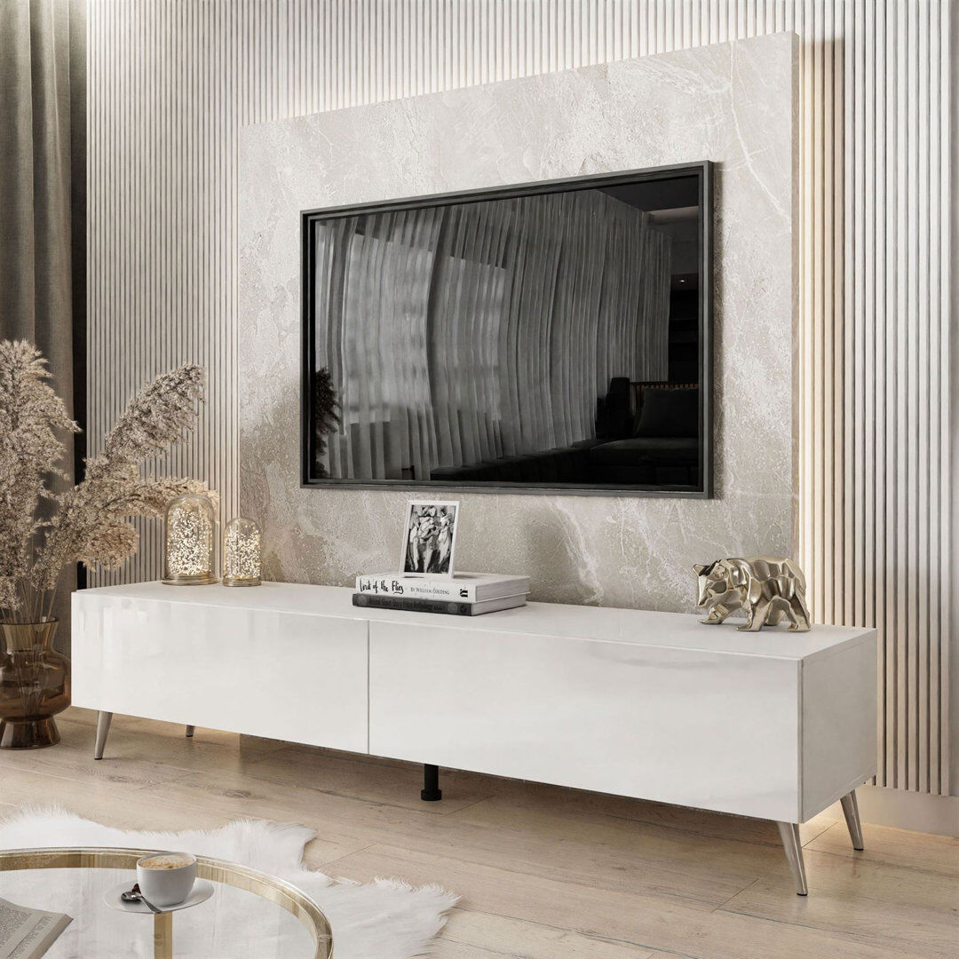Fairmont Park Ozora TV Stand White Gloss Grey/White Gloss 75"