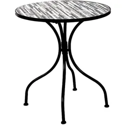 Mojawo, Gartentisch + Balkontisch, Mosaik Gartentisch Bistrotisch Balkontisch Tisch Ø60cm Stein Optik