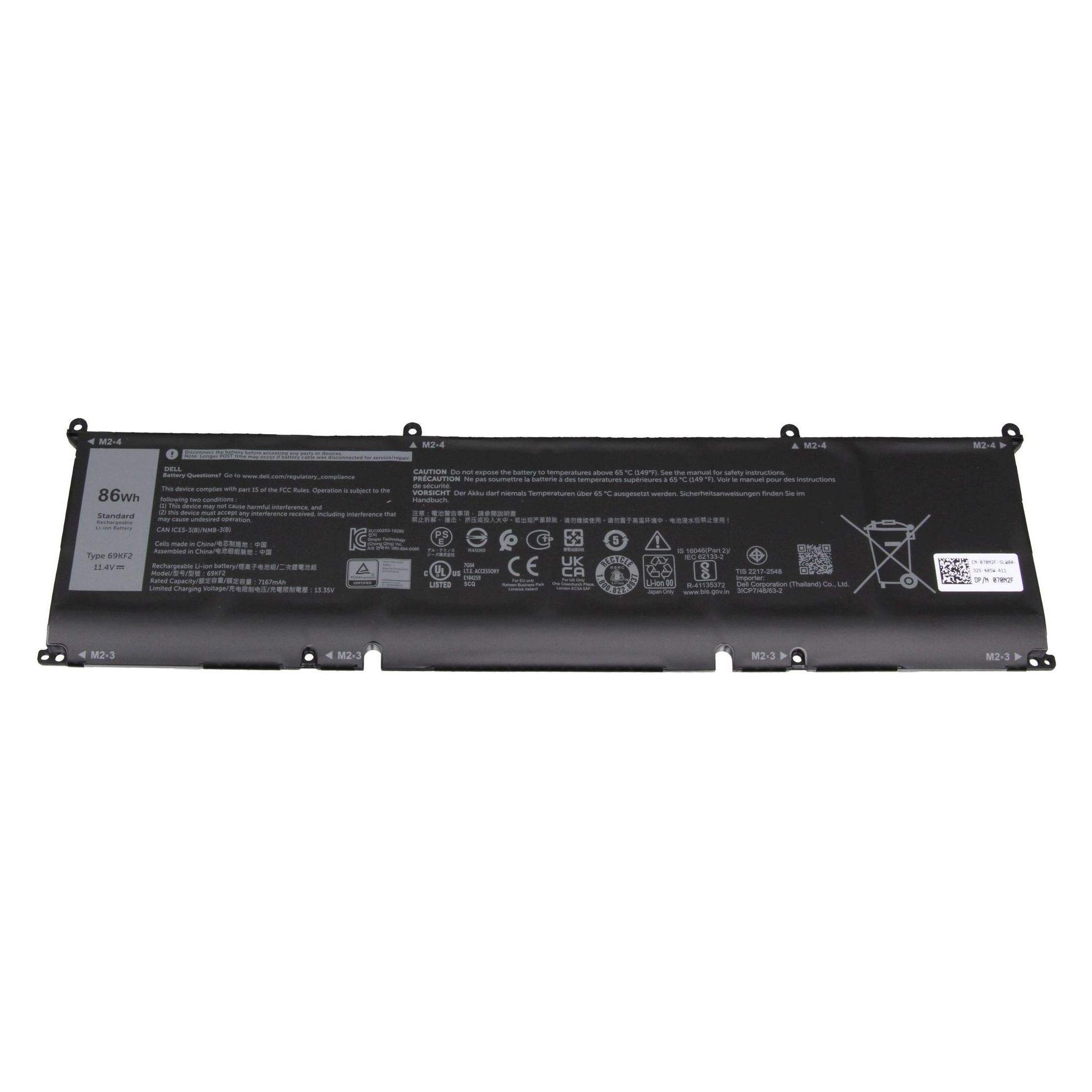 Dell 86Wh Lithium-ion battery for XPS 15 (6 Zellen, 7167 mAh) (69KF2)