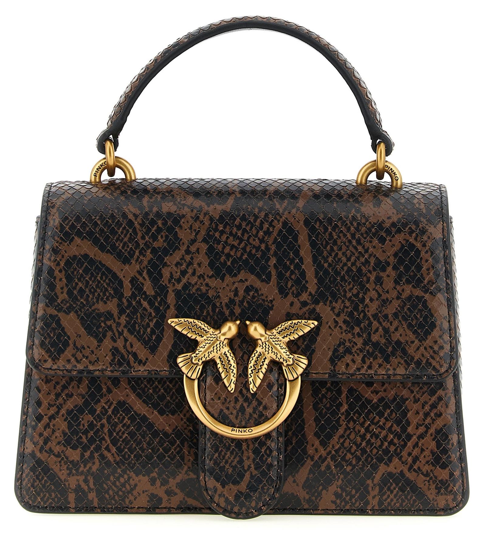 PINKO Love One Mini Top Handle Python braun Love Birds