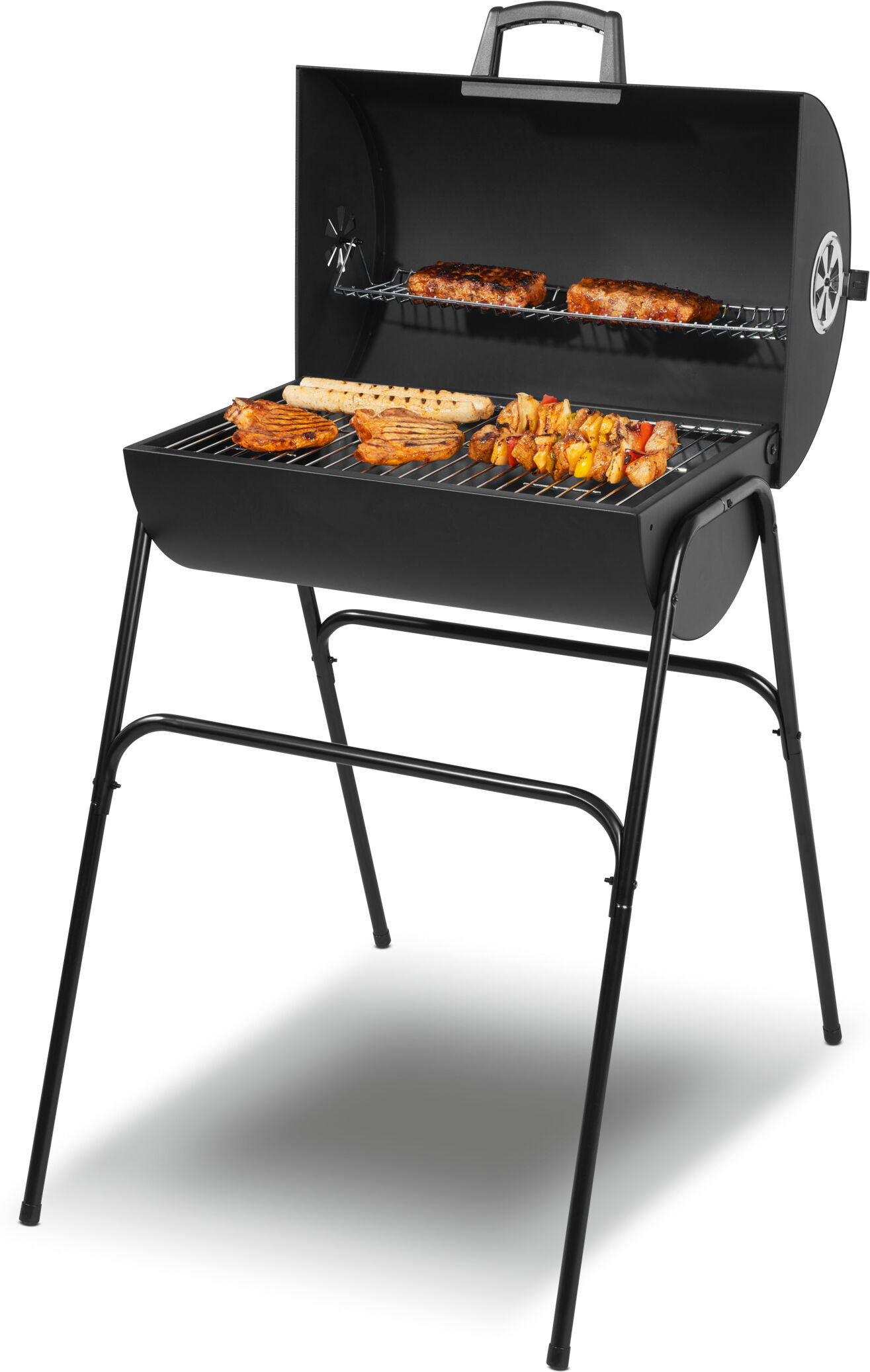 GRILLMEISTER Holzkohle Fassgrill »Kansas«, mit Gestell, B 60 x H 95 x T 79 cm
