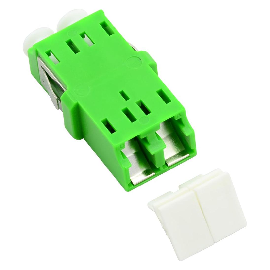 Helos LWL Kupplung LC/APC Duplex, mit Laserschutz für FTTH Anschlussdose (Netzwerk Kupplung) (373382)