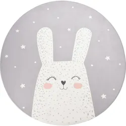 Kinderteppich DREAMLAND - Hase - Rund - 100cm