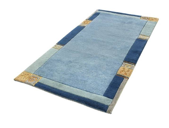 Handgeknüpfte Brücken und Teppiche, blau, Größe 185 (Brücke, 140x200 cm)