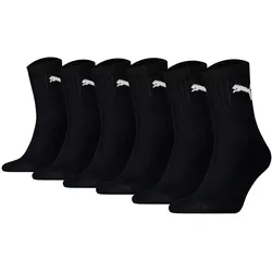 PUMA Unisex Sportsocken, 6 Paar - Short Crew Socks, Tennissocken, einfarbig Schwarz / 35-38