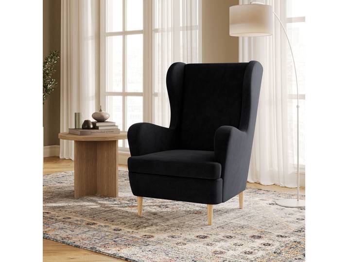 Masseno Polstersessel VOGERA, Modern Loungesessel ergonomisch, Schwarz