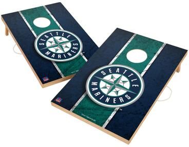Skip's Garage Vintage Seattle Mariners MLB Regulation 2x4 Cornhole Set