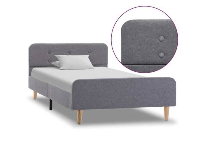 CHEZZOE Cadre De Lit Moderne: Simple Structure de lit - Gris clair - Tissu 100 x 200 cm 18828