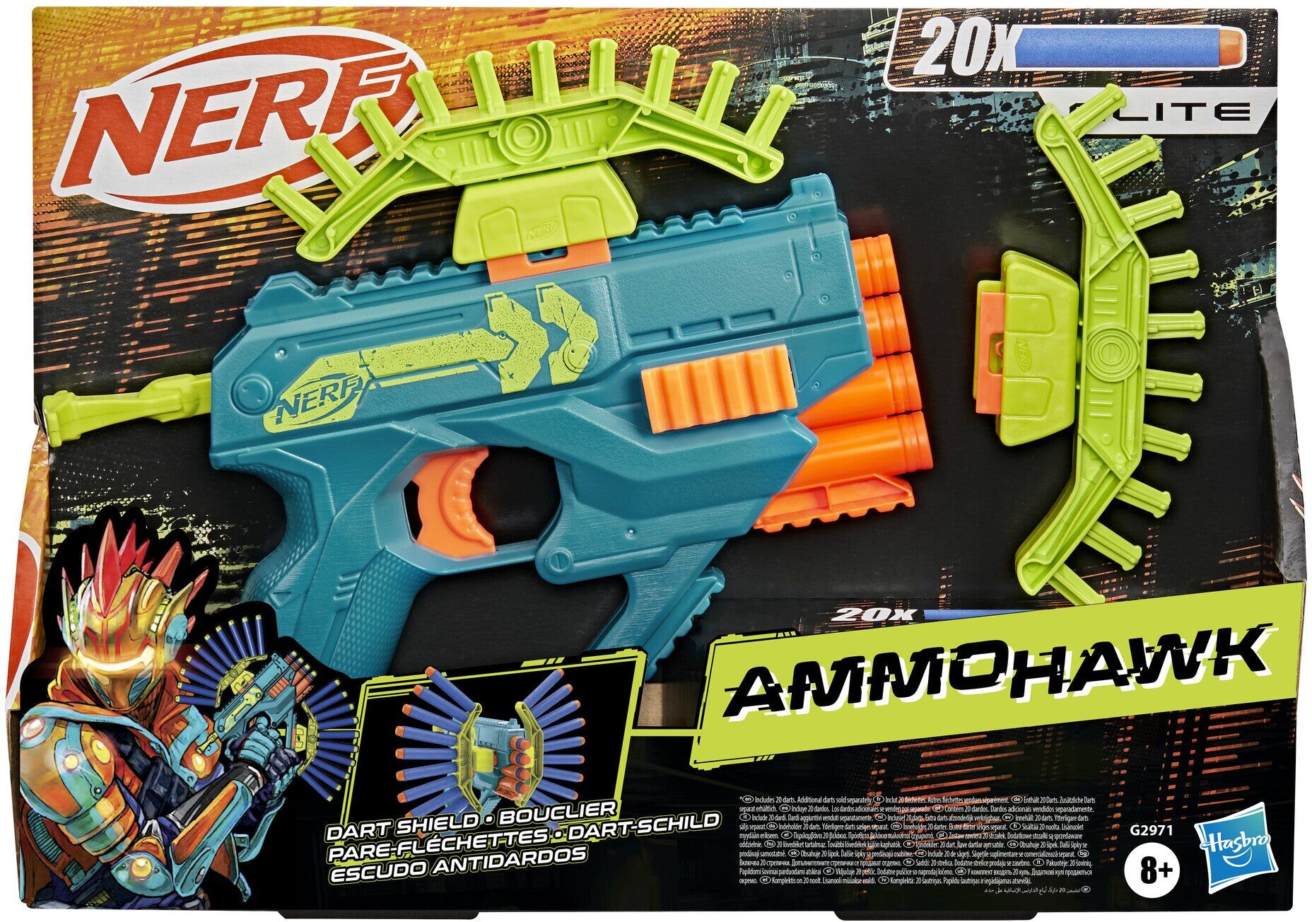 Hasbro Nerf Rebel Ops Ammohawk Blaster with 20 Darts for Kids - Ages 8 and Up