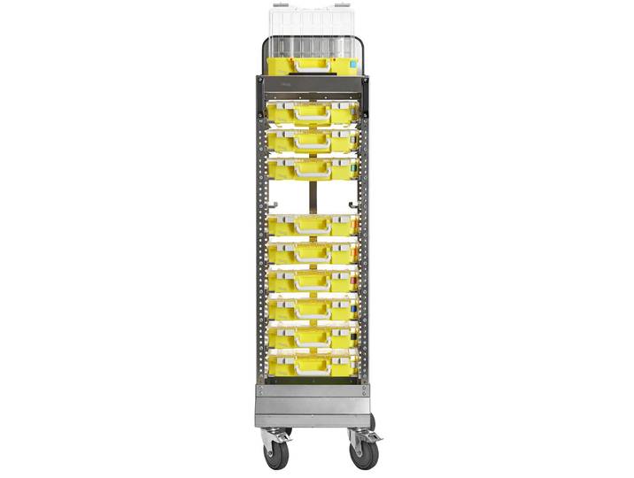 Raaco CarryLite Trolley 4x8 - Mobiele aluminium trolley - Ruimte voor 10 CarryLite-boxen - Zilver