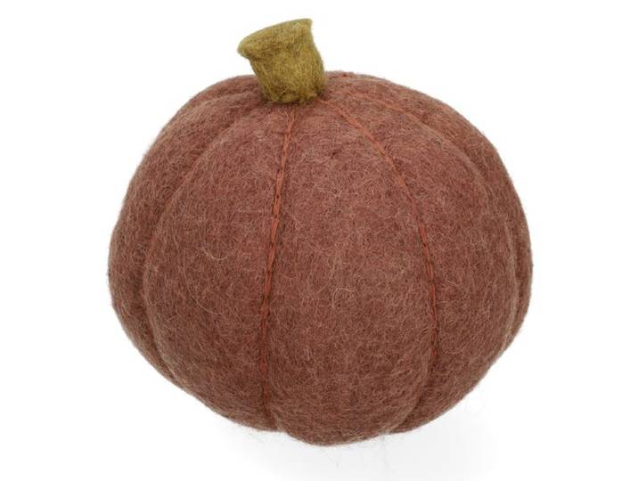 Pompoen rond, vilt, paars, Ø12 cm