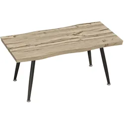 COUCHTISCH aus MDF Stahl Eiche
