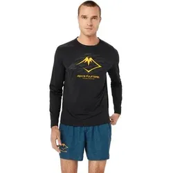 ASICS Herren T-Shirt FUJITRAIL LOGO LS TOP, Größe XL in Braun Braun