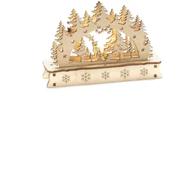 Konstsmide Holzsilhouette Weihnachtsbaum und Weihnachtsmann